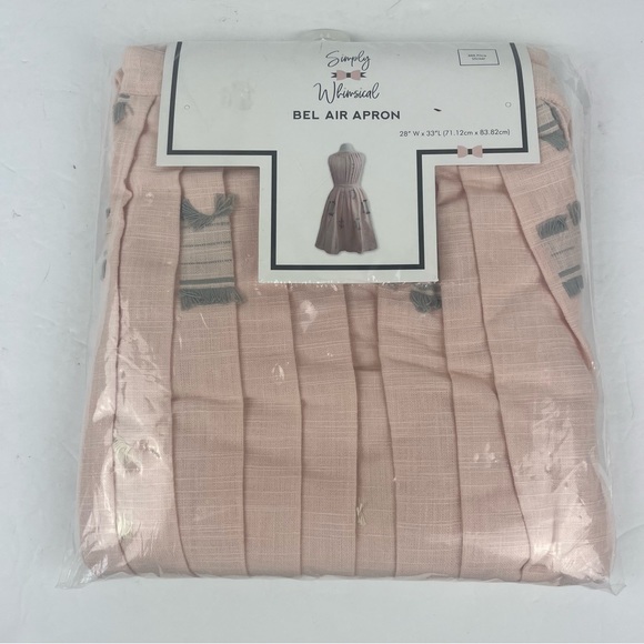 Simply Whimsical Bel Air pink/grey dress style apron-NIP - Picture 3 of 12